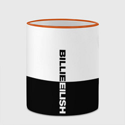 Кружка 3D BILLIE EILISH: White & Black, цвет: 3D-оранжевый кант — фото 2