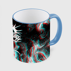 Кружка 3D GHOSTEMANE GLITCH, цвет: 3D-небесно-голубой кант