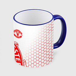 Кружка 3D Манчестер Юнайтед white, цвет: 3D-синий кант