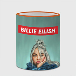 Кружка 3D Billie Eilish, цвет: 3D-оранжевый кант — фото 2