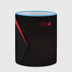 Кружка 3D Mass Effect N7, цвет: 3D-небесно-голубой кант — фото 2