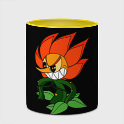 Кружка 3D Cuphead - Кэгни Гвоздика, цвет: 3D-белый + желтый — фото 2