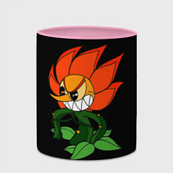 Кружка 3D Cuphead - Кэгни Гвоздика, цвет: 3D-белый + розовый — фото 2