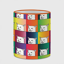 Кружка 3D Woman Yelling at Cat, цвет: 3D-оранжевый кант — фото 2