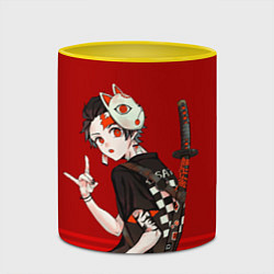 Кружка 3D Demon Slayer, цвет: 3D-белый + желтый — фото 2