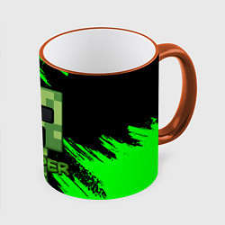Кружка 3D MINECRAFT CREEPER, цвет: 3D-оранжевый кант