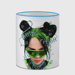 Кружка 3D BILLIE EILISH, цвет: 3D-небесно-голубой кант — фото 2
