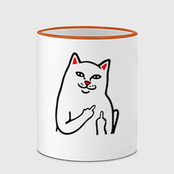 Кружка 3D Meme Cat, цвет: 3D-оранжевый кант — фото 2