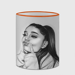 Кружка 3D Ariana Grande Ариана Гранде, цвет: 3D-оранжевый кант — фото 2