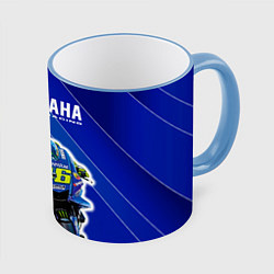 Кружка 3D Valentino Rossi, цвет: 3D-небесно-голубой кант