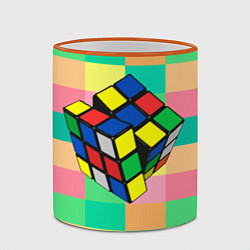 Кружка 3D Кубик Рубика, цвет: 3D-оранжевый кант — фото 2