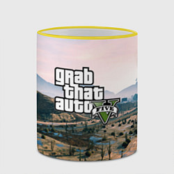 Кружка 3D Grand Theft Auto 5, цвет: 3D-желтый кант — фото 2