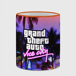 Кружка 3D Grand Theft Auto Vice City, цвет: 3D-оранжевый кант — фото 2