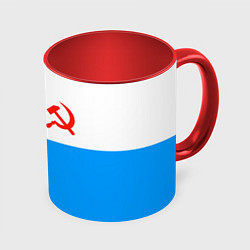 Кружка 3D ВМФ СССР, цвет: 3D-белый + красный