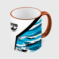 Кружка 3D ВМФ России камуфляж, цвет: 3D-оранжевый кант