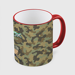 Кружка 3D Roblox 23 February Camouflage, цвет: 3D-красный кант