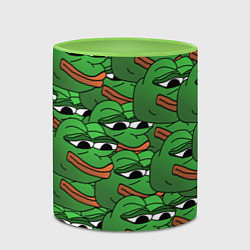 Кружка 3D Pepe The Frog, цвет: 3D-белый + светло-зеленый — фото 2