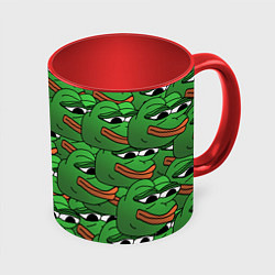Кружка 3D Pepe The Frog, цвет: 3D-белый + красный