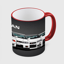 Кружка 3D NISSAN, цвет: 3D-красный кант