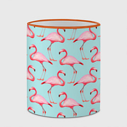 Кружка 3D Фламинго, цвет: 3D-оранжевый кант — фото 2