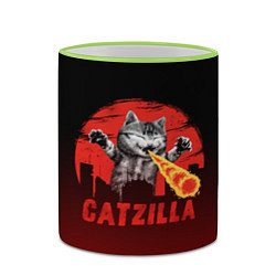 Кружка 3D CATZILLA, цвет: 3D-светло-зеленый кант — фото 2