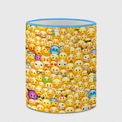 Кружка 3D Смайлики Emoji, цвет: 3D-небесно-голубой кант — фото 2