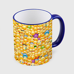 Кружка 3D Смайлики Emoji, цвет: 3D-синий кант