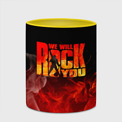 Кружка 3D Queen - We Will Rock You, цвет: 3D-белый + желтый — фото 2