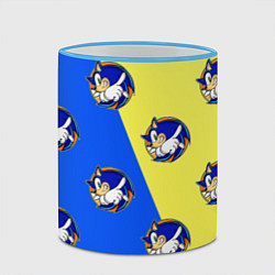 Кружка 3D Sonic - Соник, цвет: 3D-небесно-голубой кант — фото 2