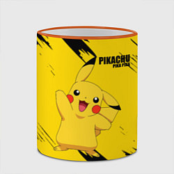 Кружка 3D PIKACHU: PIKA PIKA, цвет: 3D-оранжевый кант — фото 2