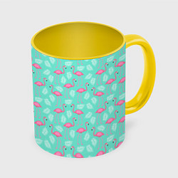 Кружка 3D Flamingo, цвет: 3D-белый + желтый