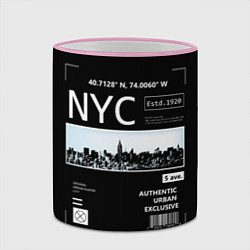 Кружка 3D Off-White: NYC, цвет: 3D-розовый кант — фото 2