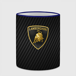 Кружка 3D Lamborghini logo n carbone, цвет: 3D-синий кант — фото 2