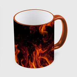 Кружка 3D ОГОНЬ, цвет: 3D-оранжевый кант