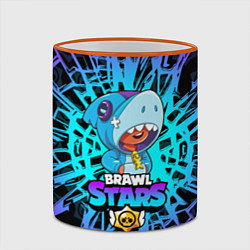 Кружка 3D BRAWL STARS LEON SHARK, цвет: 3D-оранжевый кант — фото 2