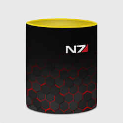 Кружка 3D MASS EFFECT N7, цвет: 3D-белый + желтый — фото 2