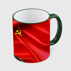 Кружка 3D Юрий Гагарин, цвет: 3D-зеленый кант