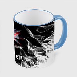 Кружка 3D ВЕДЬМАК, цвет: 3D-небесно-голубой кант