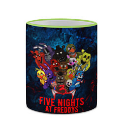 Кружка 3D Five Nights At Freddys, цвет: 3D-светло-зеленый кант — фото 2