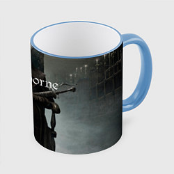 Кружка 3D Bloodborne, цвет: 3D-небесно-голубой кант