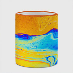 Кружка 3D ABSTRACT WAVES, цвет: 3D-оранжевый кант — фото 2