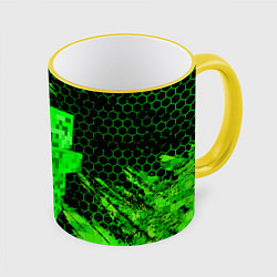 Кружка 3D MINECRAFT CREEPER, цвет: 3D-желтый кант