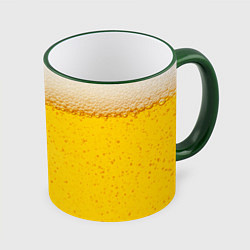 Кружка 3D Пиво, цвет: 3D-зеленый кант
