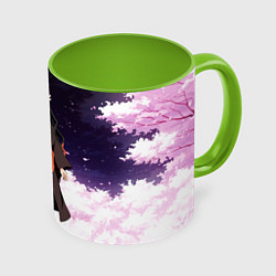 Кружка 3D Незуко, цвет: 3D-белый + светло-зеленый