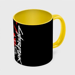 Кружка 3D CYBERPUNK 2077 SAMURAI, цвет: 3D-белый + желтый