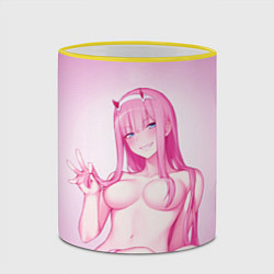 Кружка 3D DARLING IN THE FRANXX, цвет: 3D-желтый кант — фото 2