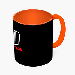 Кружка 3D HONDA, цвет: 3D-белый + оранжевый