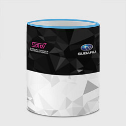 Кружка 3D SUBARU WRX STI спина Z, цвет: 3D-небесно-голубой кант — фото 2