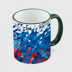 Кружка 3D Россия, цвет: 3D-зеленый кант