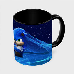 Кружка 3D Соник, цвет: 3D-белый + черный